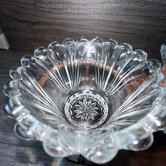 Vintage Kig Indonesia Starburst Glass with Bronze Iron Condiment Stand Carousel - Picture 4 of 7